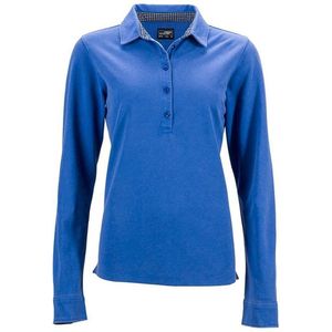 James and Nicholson Dames/dames Polo met lange mouwen (Royal Blue/Navy)