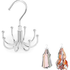 2-Pack roterende BH-organizer - Tanktophanger - Biedt plaats aan maximaal 48 sportbeha-houders - voor kasten - Metalen ruimtebesparende kastorganizer en opbergruimte - Zilver