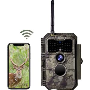Wildlife Camera 24MP 1296P met Draadloze Nachtzicht 23m 2.4 Inch Scherm IP66 Waterdicht & 0.3s Activatiesnelheid voor Dierenobservatie