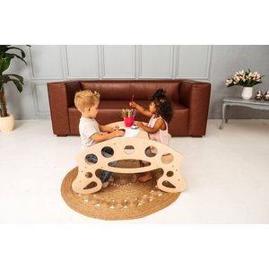 W&H houten schommeltoestel en kindertafel - Kindermeubels - Peuter tafel en stoel - speelmeubel -Kindertafel voor 2-8 jaar