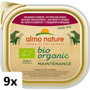Almo Nature Dailymenu - Hondenvoer Bio - rund&groenten - 9x300gr