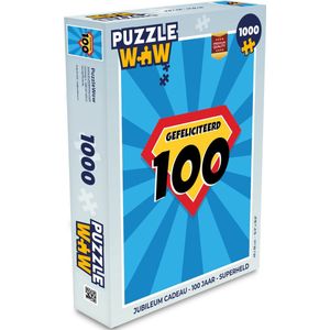 Puzzel Jubileum cadeau - 100 jaar - Superheld - Legpuzzel - Puzzel 1000 stukjes volwassenen