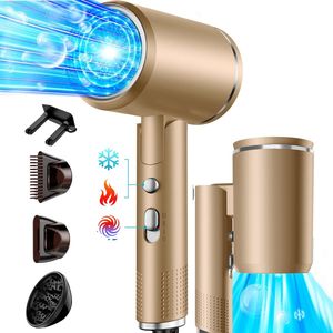 ibettertec - Fohn - Haardroger Ionen - Vouwbare - 2400 W - met 3 stylingmondstukken en 6 temperatuurinstellingen - opvouwbare haardroger - Zwart