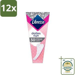 Libresse – Inlegkruisjes – Fresh String – Voor stringslips – 30 Inlegkruisjes - Voordeelverpakking - 12 stuks - Comfort - Hygiëne