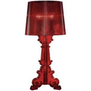 J&R Tafellamp - Lamp - Transparant - Minimalistisch - Design - Acryl - Rood - 73x37cm