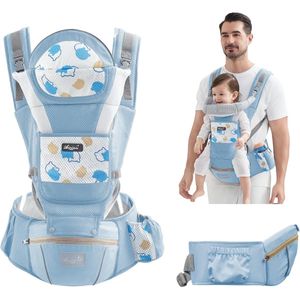 Ergonomische Heupzit Draagzak - Geschikt Voor Pasgeborenen - Opvouwbare - Blauw