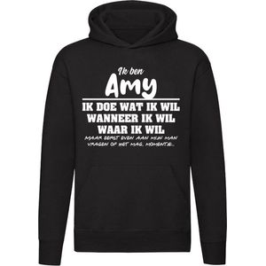 Amy | verjaardagkado | verjaardag kado | cadeau | grappig | jarig | Unisex | Trui | Sweater | Hoodie | Capuchon | Zwart