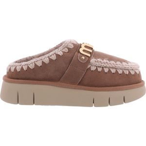 Mou Bounce Clog Metal Logo Pink Brown