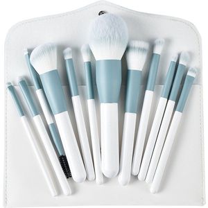 12-delig Make-up Kwastenset met Knoopzak | Ideaal voor Beginners | Basisborstels: Poeder, Oogschaduw, Blush & Wenkbrauw | Zacht & Professioneel