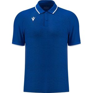 Macron Glory Aulos Polo Heren - Royal / Wit | Maat: 3XL