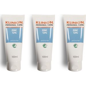 Klinion® | 3 x Zinkzalf 12% Parfumvrij | 100ml | Voordeelverpakking