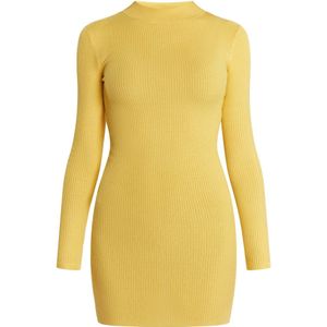 Mymo - Mini-gebreide Jurk - Lichtgeel - Dames