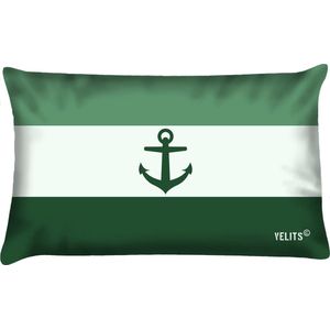 Sierkussen - Buitenkussen Groene Vingers Waterafstotend Bootkussen Nederlandse Vlag - Groen - 60 Cm X 40 Cm