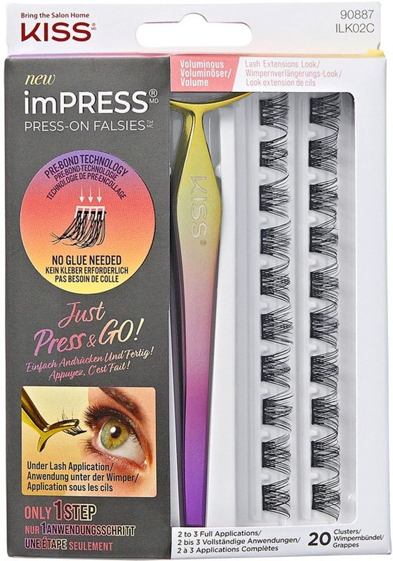 KISS - imPRESS FALSIES - Nepwimpers - Voluminous - Inclusief 20 Clusters