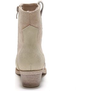 SmileFavorites® Dames Cowboylaarzen met Hak Kort - Beige - Suedine - Maat 38