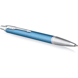 Parker IM Premium balpen | Blue Grey met chroomdetail | Medium punt met blauwe inkt | Geschenkdoos