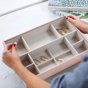 Supersize Blush Pink Jewellery Box - Watch and Accessory Layer