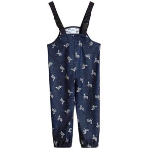 Dutchers.® Waterdichte Speeloverall - Waterdicht & Winddicht - Regenpak Kind - Maat 98/104 - Beschermende Kleding - Regenbroek met Bandjes - Buitenkleding - Regenbroek Kind - All Season - Weerbestendig - Donkerblauw - Leuke Dierenprint - Unisex