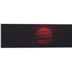 PVC Schuimplaat - Zon - Maan - Wolken - Rood - 60x20 cm Foto op PVC Schuimplaat (Met Ophangsysteem)