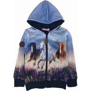 S&C vest met paard - blauw - maat 86/92