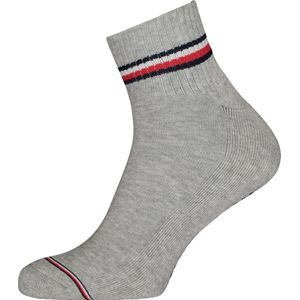 Tommy Hilfiger Iconic Quarter Socks (2-pack) - heren sneaker sportsokken katoen - grijs - Maat: 43-46