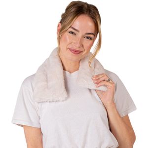 Chillaxy - Langwerpige Pittenzak - Kersenpitkussen Nek - Pittenkussen Magnetron - Warmtekussen - 60x15cm - Wit