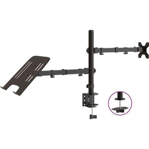 vidaXL - Monitorbeugel - VESA - 75/100 - mm - zwart - staal