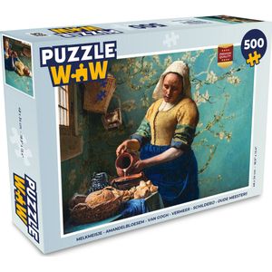 Puzzel Melkmeisje - Amandelbloesem - Van Gogh - Vermeer - Schilderij - Oude meesters - Legpuzzel - Puzzel 500 stukjes