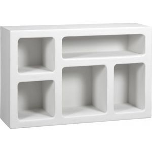 Woonexpress Boekenkast Foza - MDF - Wit - 120 x 76 x 35 cm (BxHxD)