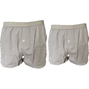 Embrator 2-pack mannen Boxershort Loose Fit geweven katoen grijs/wit M