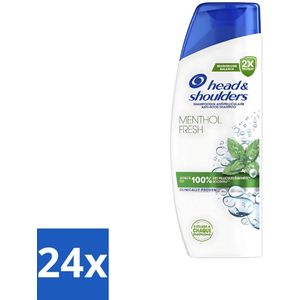 Head & Shoulders - Shampoo - Menthol Fresh - Verfrissende & Verzorgende Menthol - 285 ml - Voordeelverpakking - 24 stuks
