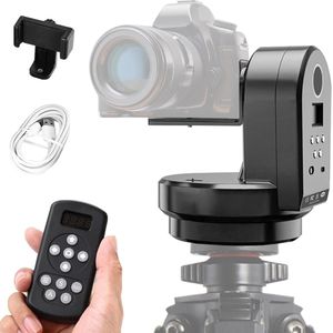 Motorized Tripod Head - Elektrisch - 2000mAh Oplaadbare 360 Graad Panoramahoofd met Afstandsbediening - AB Twee Punt Type Panoramahoofd met Telefoon Klem voor Statief Mobiele Telefoon