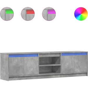 vidaXL - Tv-meubel - met - LED - 180x34x50 - cm - bewerkt - hout - betongrijs