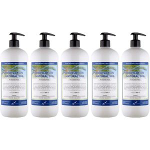 Bodylotion Natural Spa 1 Liter - met gratis pomp - set van 5 stuks - Voordeelverpakking