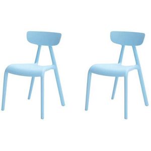 Simpletrade Kinderstoel - Stoelen - Set van 2 - Milieuvriendelijk - Blauw - 36x58x40 cm