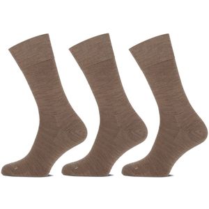 Basset Merinowollen Sokken Casual 3-pack Beige