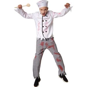 dressforfun - Griezelige kok 140 (9-10y) - verkleedkleding kostuum halloween verkleden feestkleding carnavalskleding carnaval feestkledij partykleding - 302217