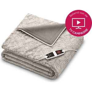 Beurer HD 150 XXL Nordic Warmtedeken - 2-Persoons: 200 x 150 cm - 6 Warmtestanden - Luxe elektrische bovendeken - Automatische uitschakeling - Ultrazachte fleece - Machinewasbaar - 3 Jaar garantie - Taupe mix