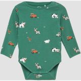 Rompertje - Zacht - Geribd - Met All-over Dierenprint - Lange Mouwen