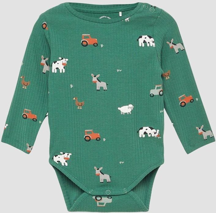 Rompertje - Zacht - Geribd - Met All-over Dierenprint - Lange Mouwen