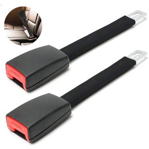 Gordelverlenger - 25cm - Verlengstuk - 2 Stuks - Veiligheidsgordel - Zwart