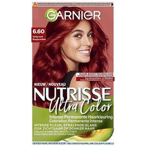 Garnier - Nutrisse Ultra Color 6.60 - Haarkleuring - Vurig Rood - Voedend - Permanente Kleur - 1 stuk