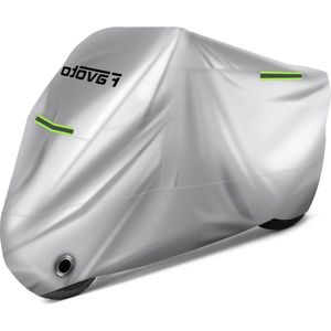 Favoto Waterdichte Motorhoes Oxford 210D Waterafstotend Stof Regen Wind 265 x 105 x 125 cm met 2 Winddichte Gespen Zilver Motorhoes