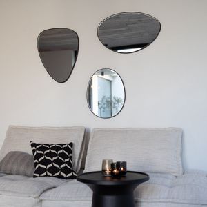 Atmooz - Mirror Stone | Set van 3 Wandspiegels - Metaal - Badkamer / Woonkamer - Hangend