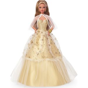 Barbie Siganture - Holiday barbie pop - Gouden Jurk - Modepop