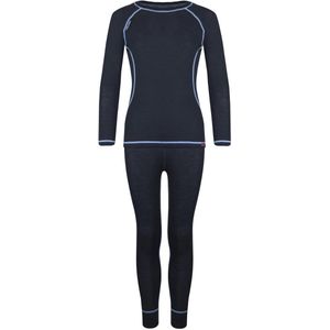 Merino Baselayer Set voor Kinderen - Warm en Comfortabel - Maat 140 - Anthracite en Blauw