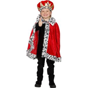 Witbaard - Kostuum - Prinsencape - Rood - mt.128