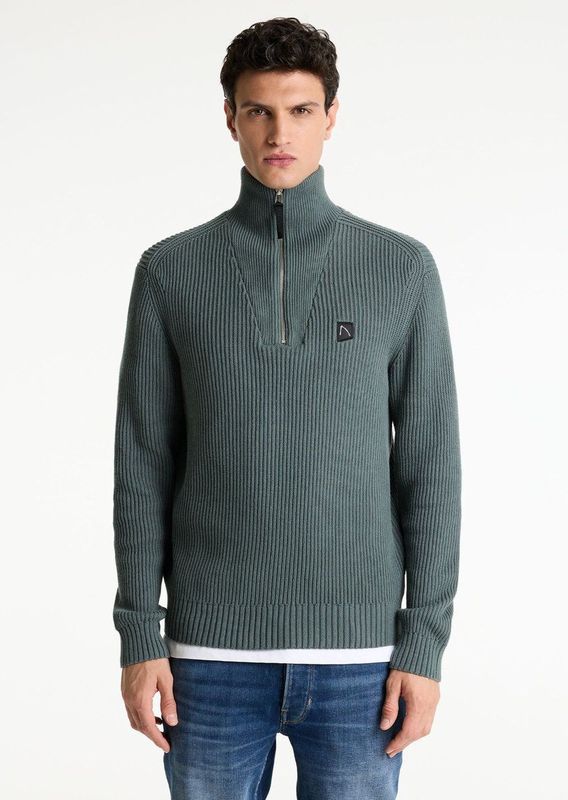 CHASIN' - Oliver Half Zip - Trui - Jade Groen - Schipperstruien