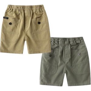 Cargoshorts voor kinderen met elastische riem en meerdere zakken - Set van 2