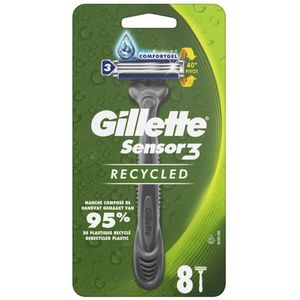 Gillette Sensor3 Recycled - Wegwerpmesjes - 8 Stuks - Gemaakt van Gerecycled Materiaal